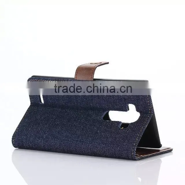 For LG g4 case,wallet pattern leather case for lg g4 with stand,demin design case for LG G4