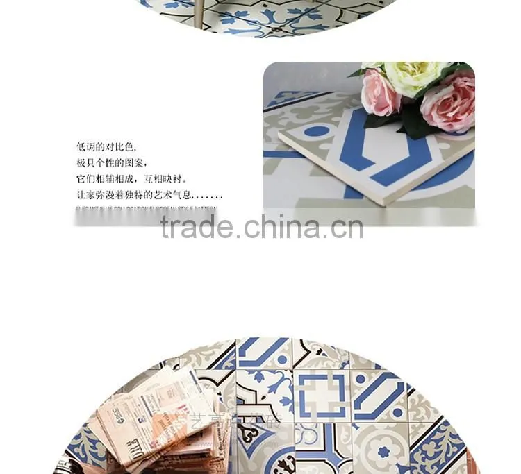 20*20cm blue color encaustic cement decorative tile moroccan cenment tile Hot sale cheap