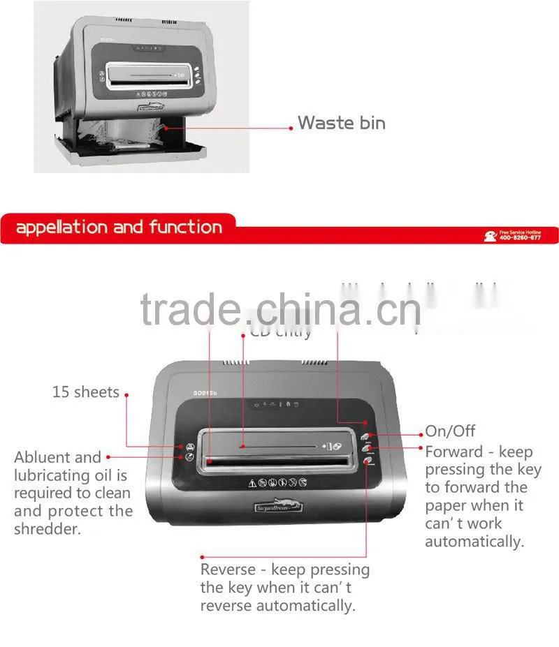 The general office paper shredder from factory