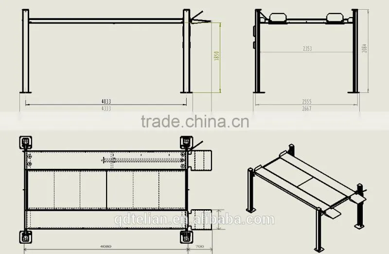 four column car lift parking system for parking with CE approve