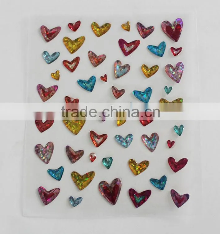 custom shape lovely heart clear epoxy sticker/cheap custom epoxy sticker