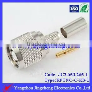 TNC Reverse Polarity male body with female pin crimp straight type for RG58 cable