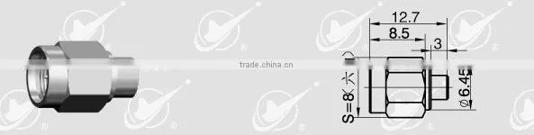 SMA connector,male for semi-rigid cable