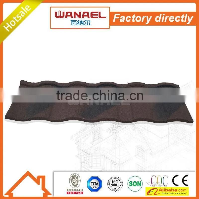 anti-freezing mediterranean terracotta red sun stone coated metal roof tile
