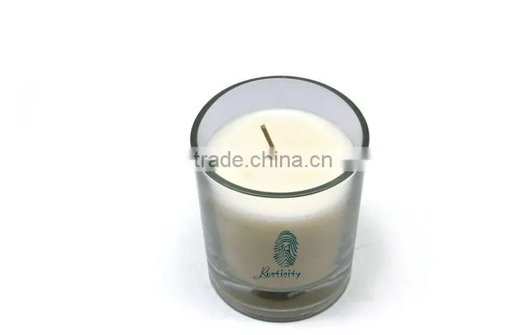 Bath gift set with glass cup wax with scents candles
