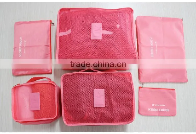 YIWU RODA Set-6 Fashion atmosphere of nylon fabric foldable storage travel bag