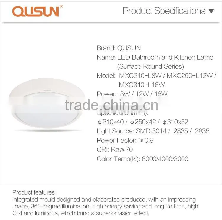 High Popularity in Europe 8W/12W/16W round led ceiling light