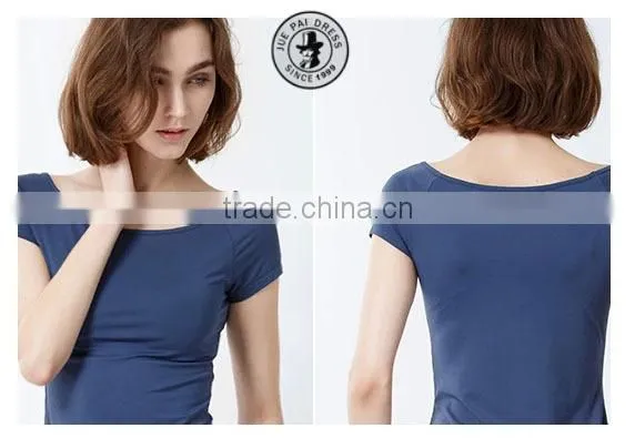 Sexy Slim Fit Women Blank Scoop t Tops For France