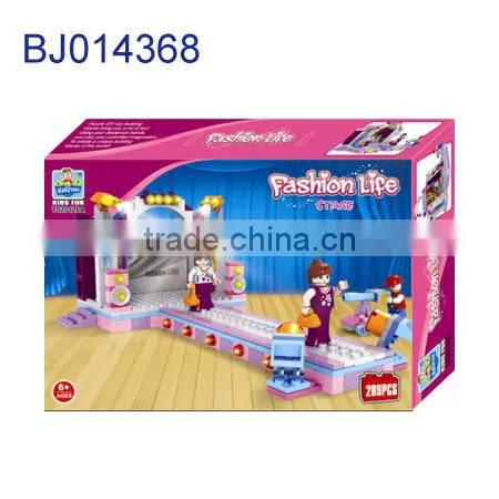Education plastic diy toy funny kids 3D yellow school bus model