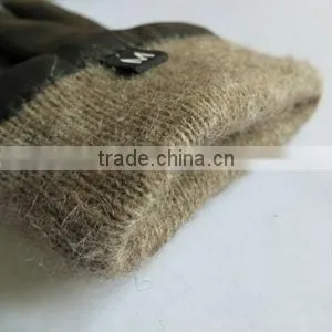 Double deck leather punk style kids leather gloves