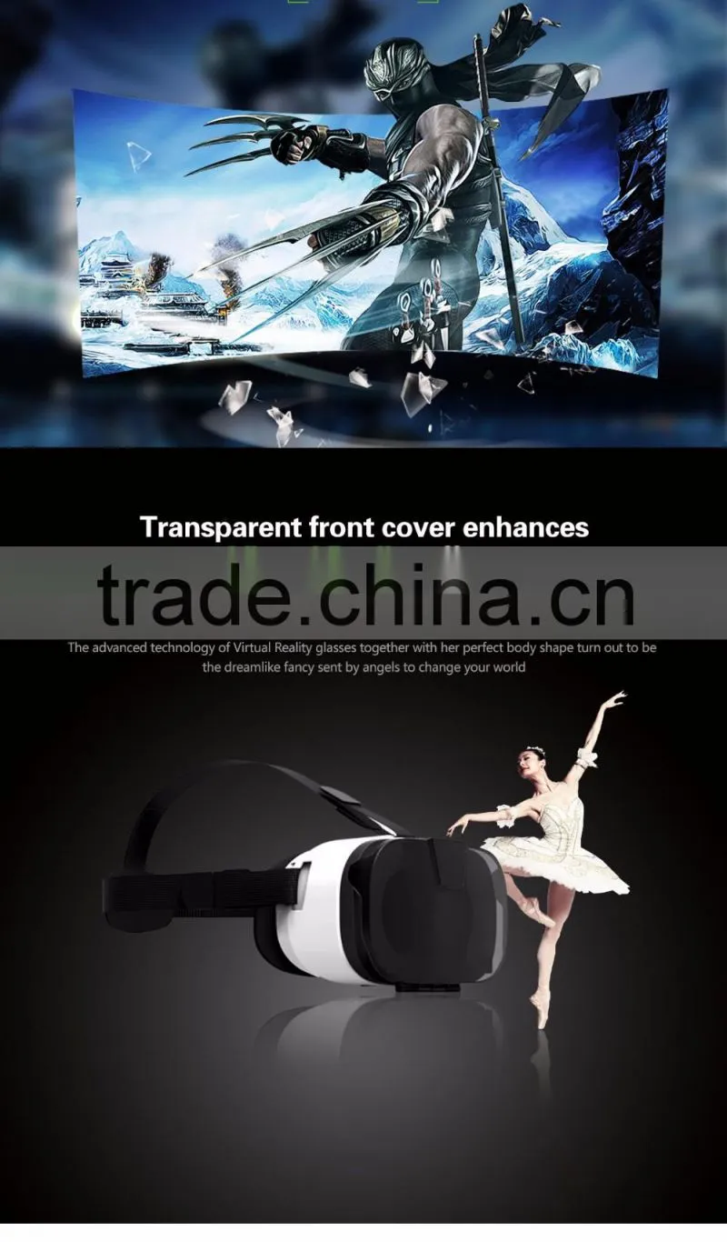 2016 Google Cardboard VR Box Version VR Virtual Reality Glasses 3D Movies and 3D Games Movie for 3.5" - 6.0" Smart Phone