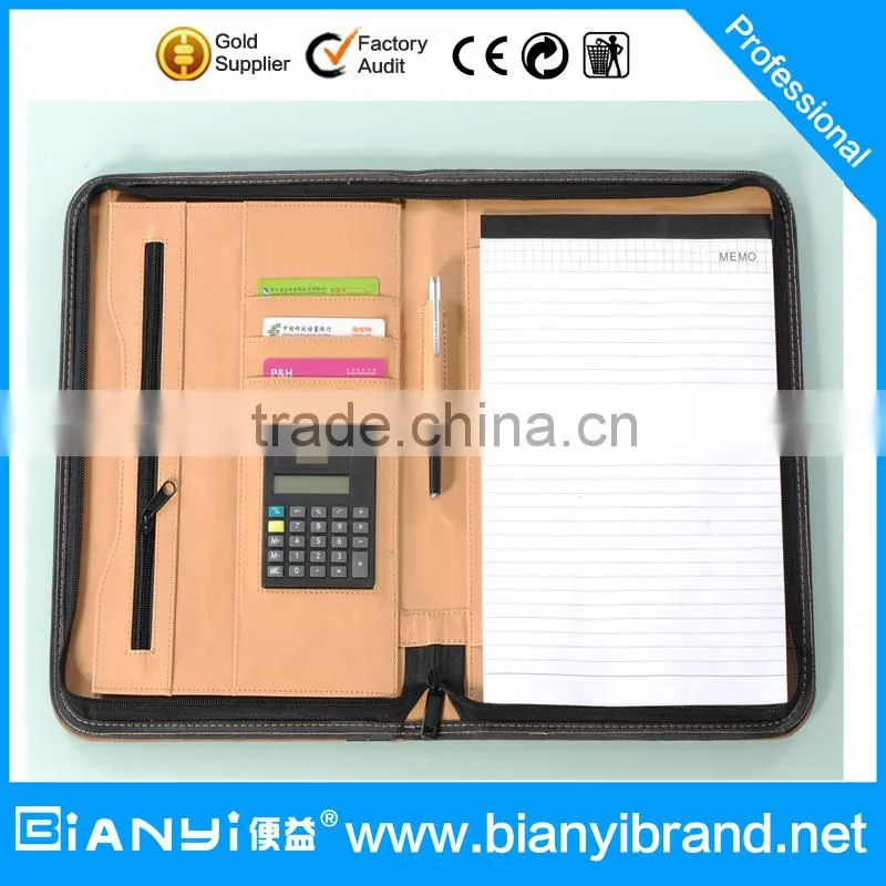 customize Office supplies stationery multifunction PU leather portfolios folders