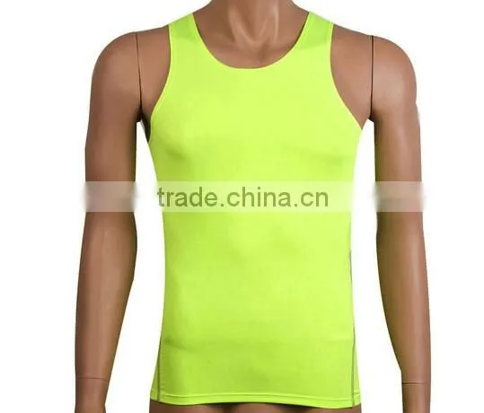 Mens Body Shaper running vest Sports Gym Tank Top Sleeveless Polyester Quick-dry Vest
