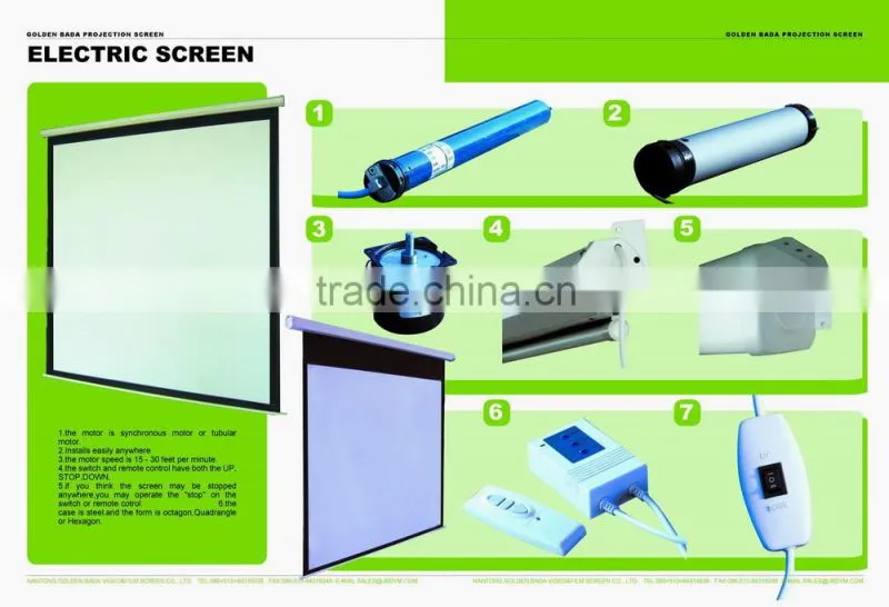 100"(16:9) Remote Electric Wall Mount Projector Screen