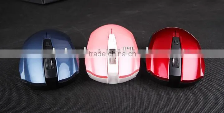 Fashion red 2.4G Wireless optical mouse with 1000DPI