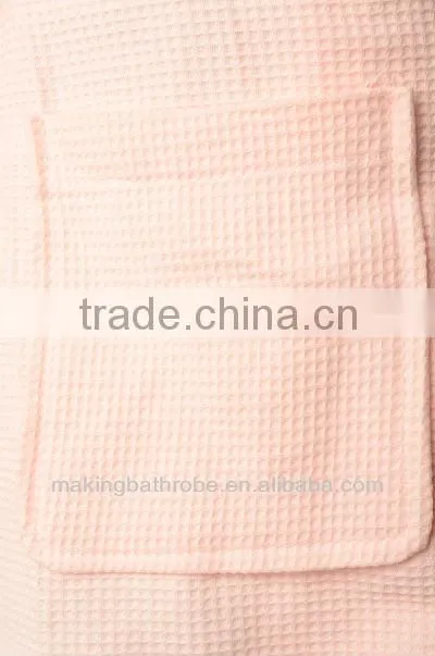 Hotel waffle girls pink bathrobe for women