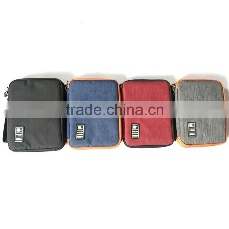 New fashion double layer cable organizer travel bag usb cable packaging hard drive bag