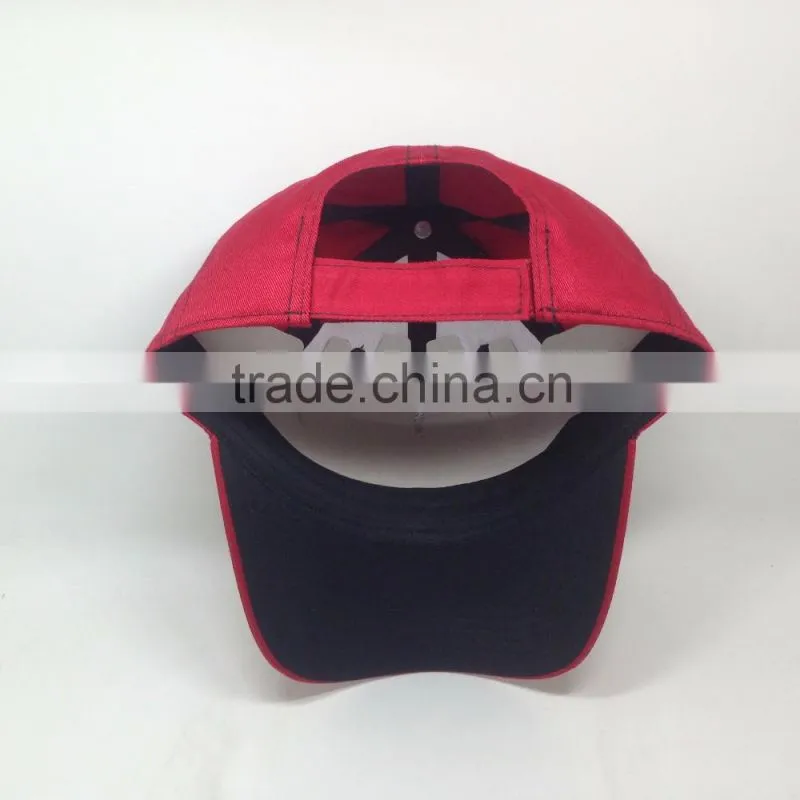 100% cotton embroidered velcro baseball cap customized design baseball cap