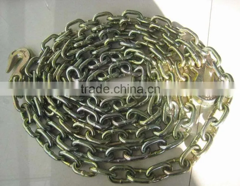 Golden Galvanized Tempered Binder Chain With Clevis Grab Hooks