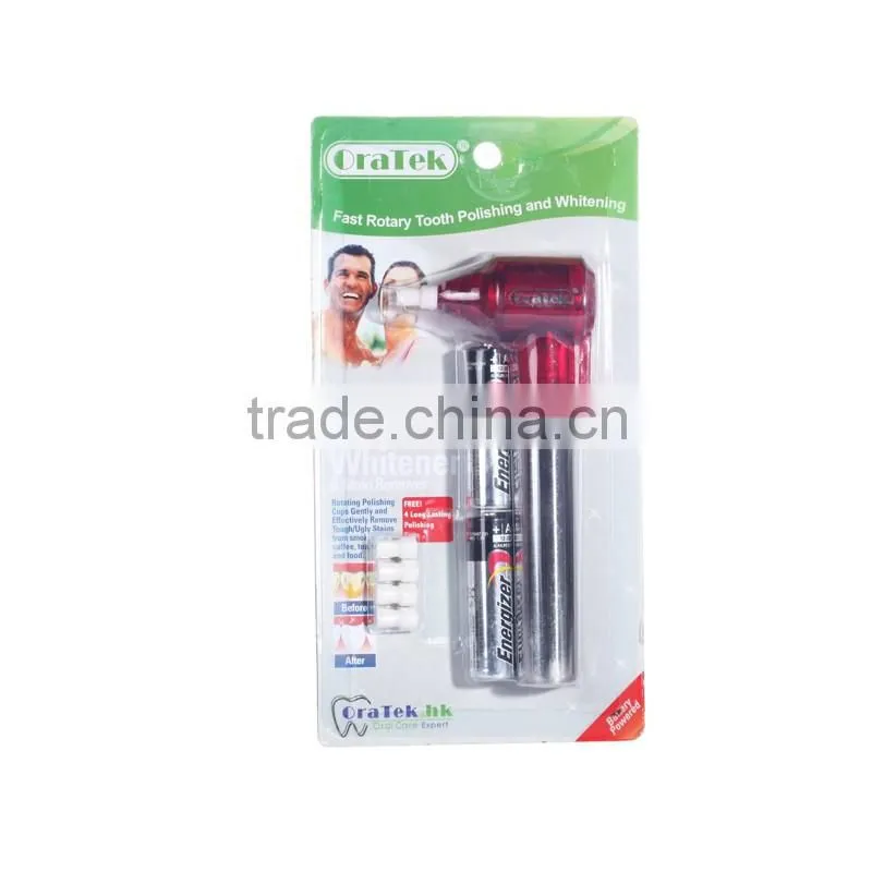 powered home tooth whitening kit with rubber replacement heads