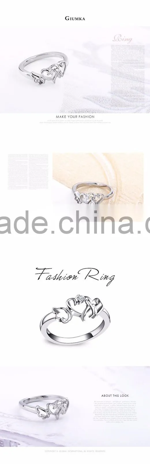 Custom stainless steel jewelry love ring