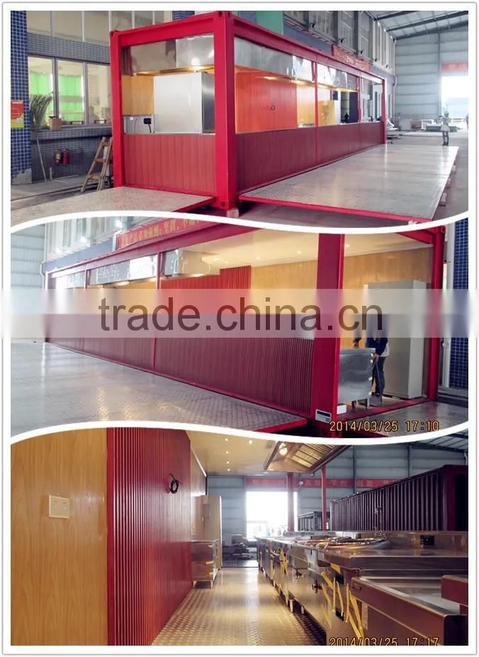 20ft 40HQ mobile container kitchen showcase with good quality insulation