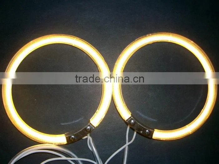 Yellow CCFL Angel Eye for Cars, Full Circle Headlight Universal Halo Rings