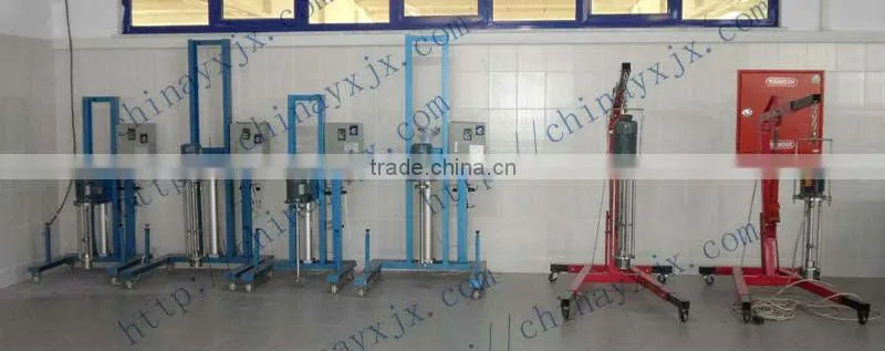 High shearing disperser for various viscosity liquid product and powder solid product.