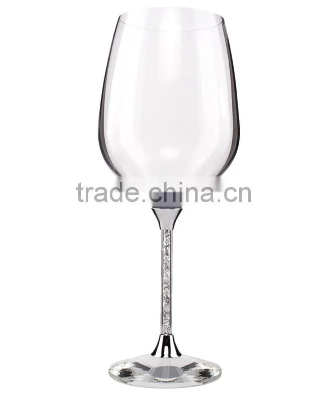 Custom creative fashion personality round frame eye glasses silver wine glass for party wendding