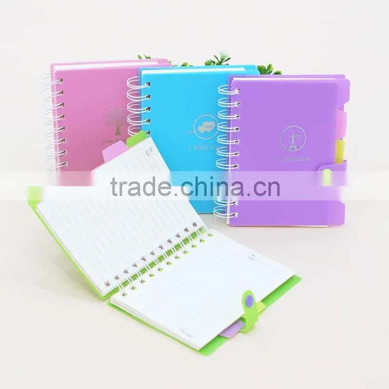 Newly design 2016 hard pp cover spiral notebooks suppliers and manufacturer made in china