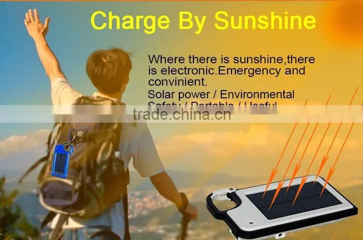Solar Mobile Charger with Keychain and solar panel