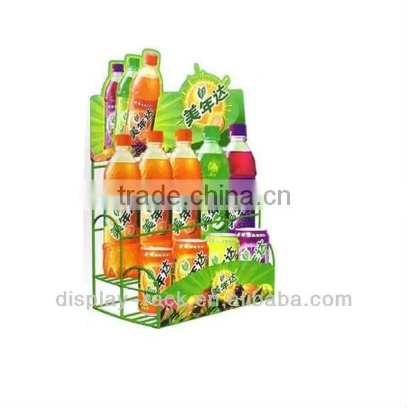 supermarket free standing 4 layers bottle wire modern shelf display rack for beer HSX-1128