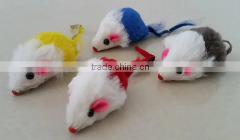 Long Haired Mice Cat Toy Funny colored Fur Mice Toy For Kitten