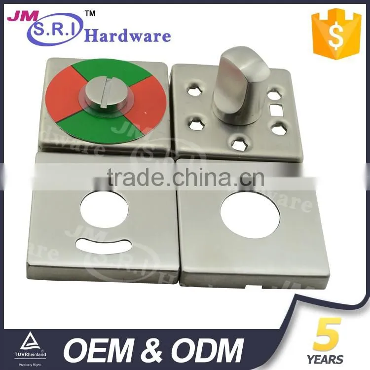 Hot sale square shape stainless steel thumb turn lock , toilet door indicator lock
