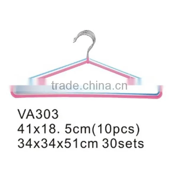 VA302 antique metal plastic coated hanger dry cleaner laundry clothes wire hanger