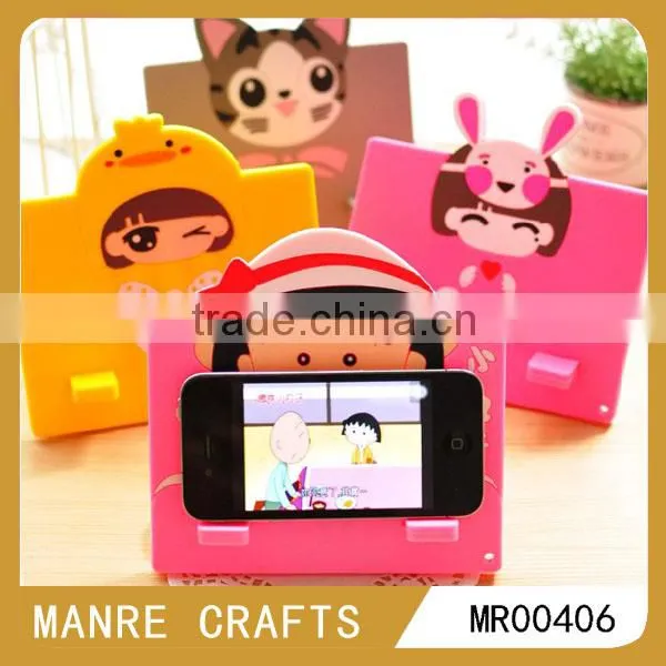 cute kitty carton 3d soft pvc multiple mobile phone holder