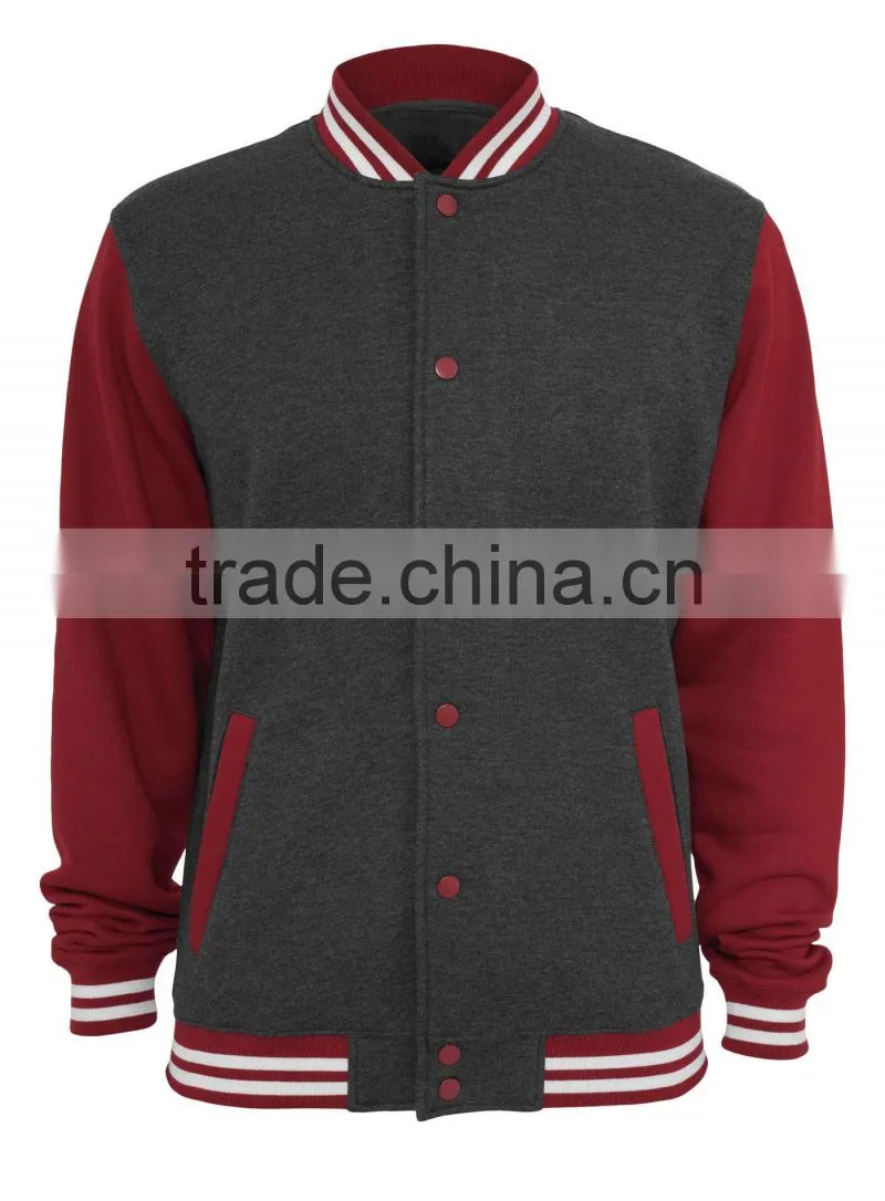 Varsity letterman jacket with hood Mens Flap Pocket Slim Fit Black Jacket