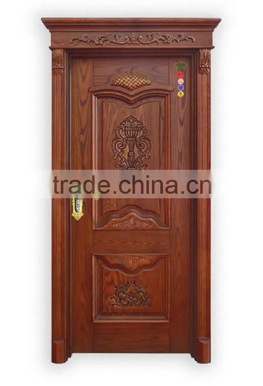 Exterior carved wood door with low headroom