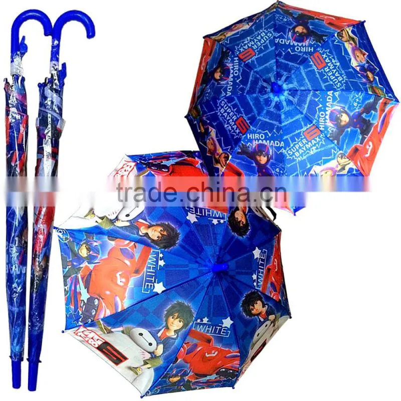 2015 Hot Selling Top quality low price wholesale Baymax cartoon character umbrella