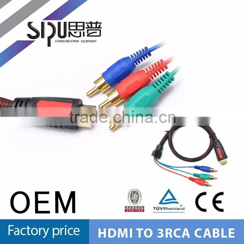 SIPU factory price gold plated vga to rca cable high quality vga to rca splitter cable wholesale rca cable to vga converter