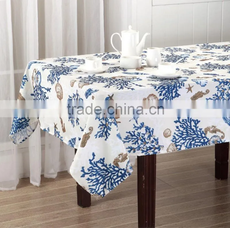 100% Polyester Table Cloth Sea Design Ready Made