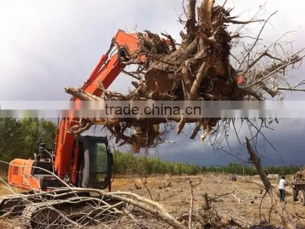 Hitachi Ex120-2 supply DOOSAN HITACHI mechanical log grapple and hydraulic wood grapple for excavator