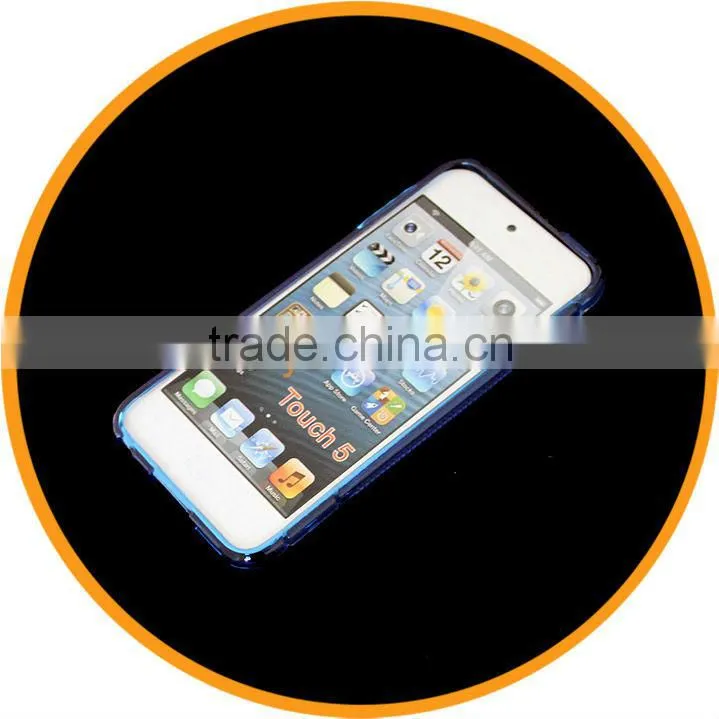 For iPhone 5 S Shape Hard TPU Case Stand Holder Clear Blue from Dailyetech