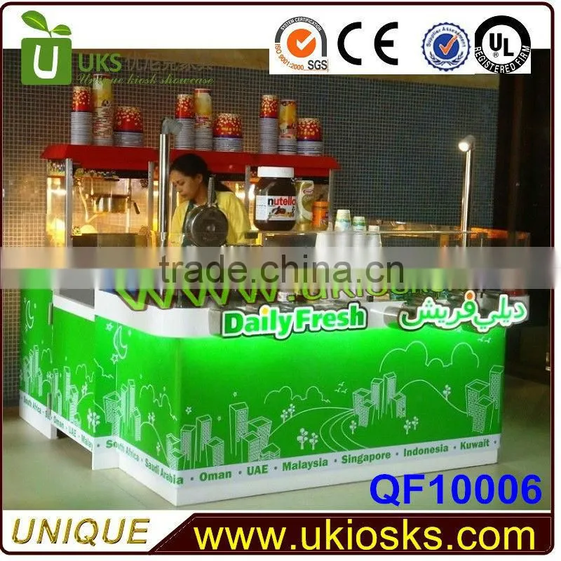 Customized square juice bar&juice kiosk&Pine apple kiosk with unique 3d design