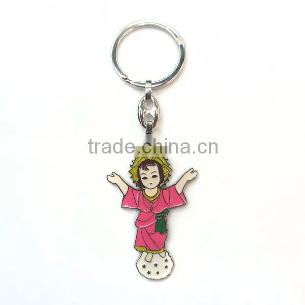 religious angel zinc alloy keychain ,latest design alloy angel keychain