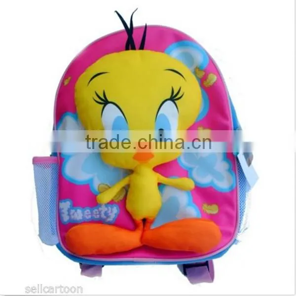 Birds Kids Backpack Book bag Shool Bag with Doll Cartoon