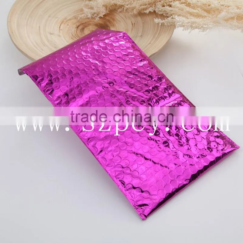 colorful aluminum foil bubble bag/metallic bubble mailers envelope