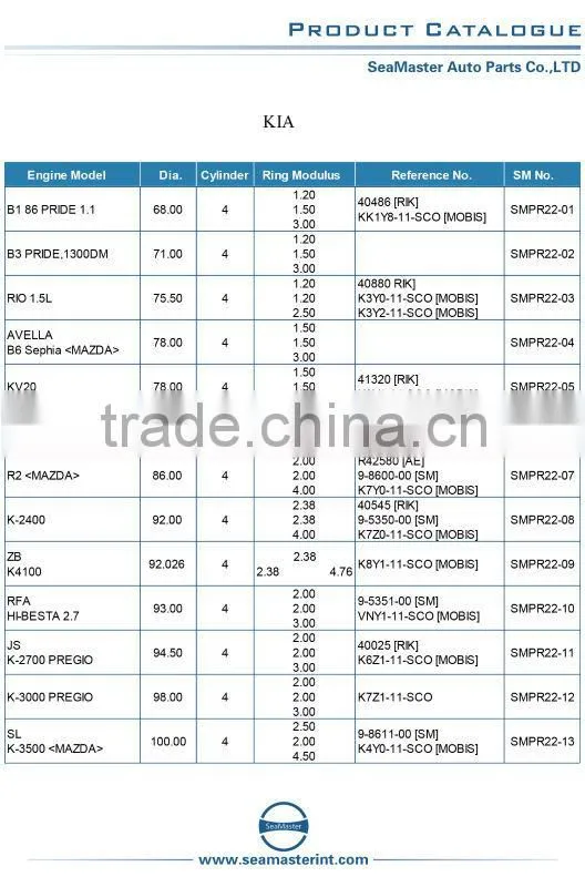 Piston Ring for B6 OKZYO Engine Piston Ring