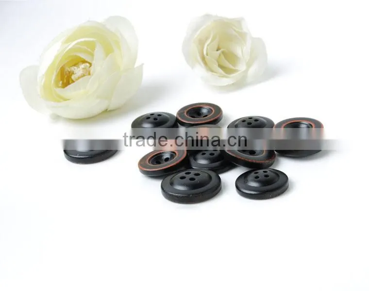 4 holes black tumbling bowl shape wooden button