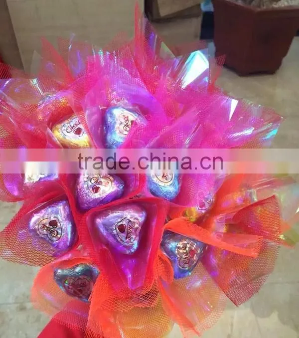 HALAL valentine heart rose shape chocolate candy bouquet